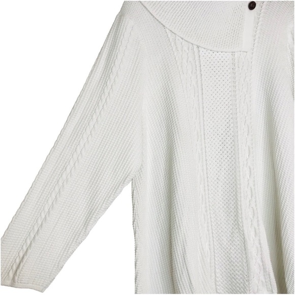 Jeanne Pierre Cable Knit Envelope Button Neck Sweater Plus Size 3X - Picture 7 of 9